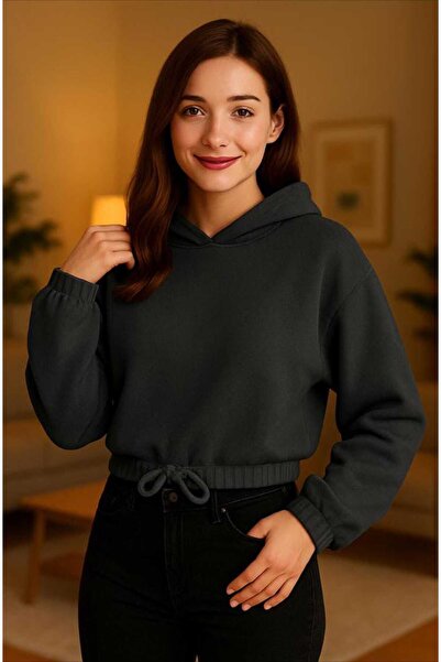 MİSS LEYDİ 3 İPLİK ŞARDONLU KAPŞONLU SWEATSHİRT