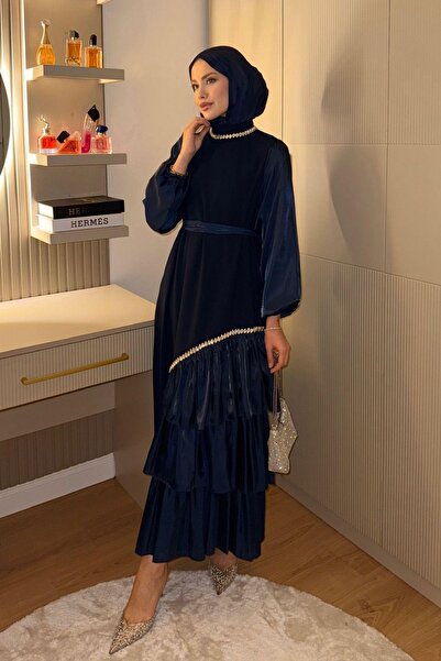 Hazamoda Ayaz Evening Dress Navy Blue