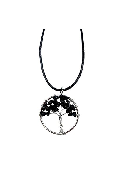 Eva Grace Handmade necklace with natural stones and Tree of Life pendant