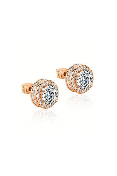 OEM Rose gold plated earrings with Moissanite diamonds 0.5 kt