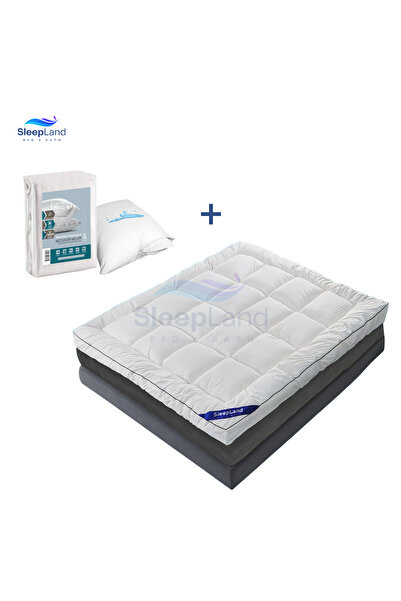 SLEEPLAND بكج لباد فندقي ارتفاع 14 سم مع طقم واقي مخدة