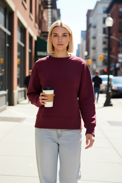 BENERLY سويت شيرت نسائي برقبة دائرية وأكمام منخفضة وقصة عادية، متعدد الوظائف،...