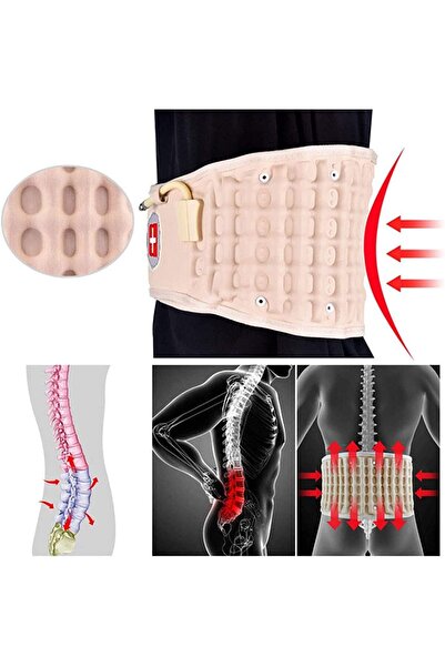 Generic Lumbar Support Decompression Belt, Inflatable Spinal Air Traction - One Size Waist 29-49