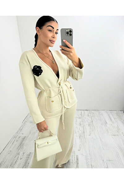 OEMN Compleu Dama 3 Piese Tricot - Cardigan, Top, Pantaloni