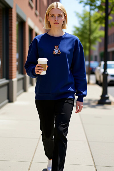 BENERLY Hanorac de damă cu gât turnat, cu mâneci scurte, brodat, cu croială n...