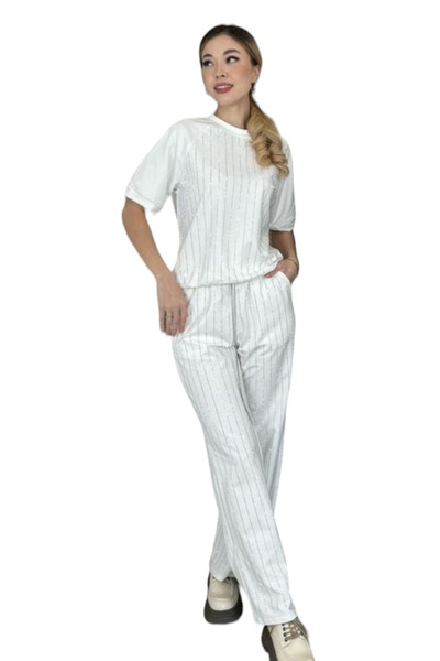 OEMN Compleu Dama doua piese Bluza si Pantaloni cu Strasuri - Samantha