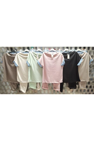 OEMN Women's Casual Set, Short Sleeve Blouse and Pants, One Size - CHMS