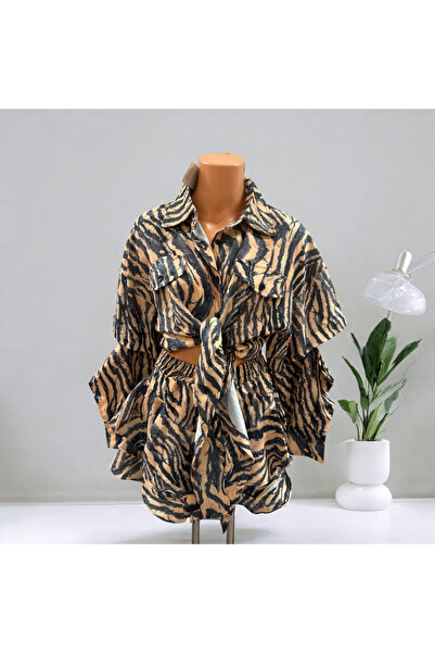 OEMN Compleu camasa cu maneci detasabile si fusta-pantalon