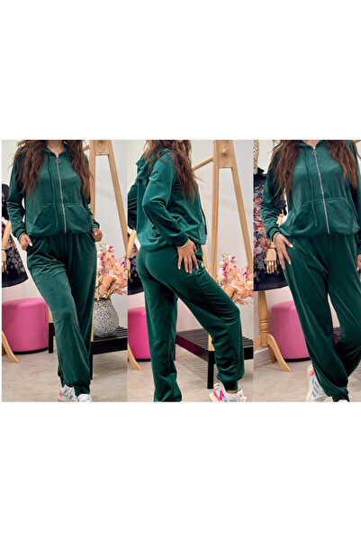 OEMN Women's Velvet Set - Pants and Hoodie with Zipper