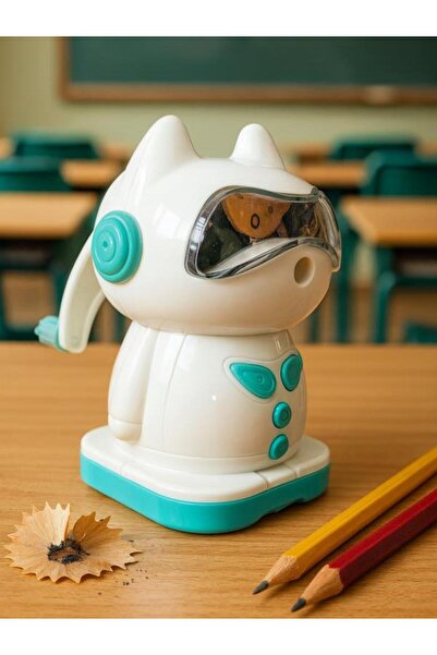 Mikro Ds-111 Tabletop Pencil Sharpener Robodog – Turquoise | Quiet and Safe Desktop Pencil Sharpener