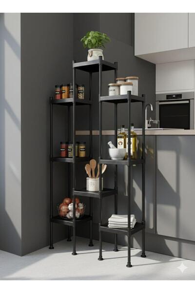 Lider Tunç Çok Katlı Metal Gövdeli Çiçeklik Bitki Standı Düzenleyici Raf | Sa...