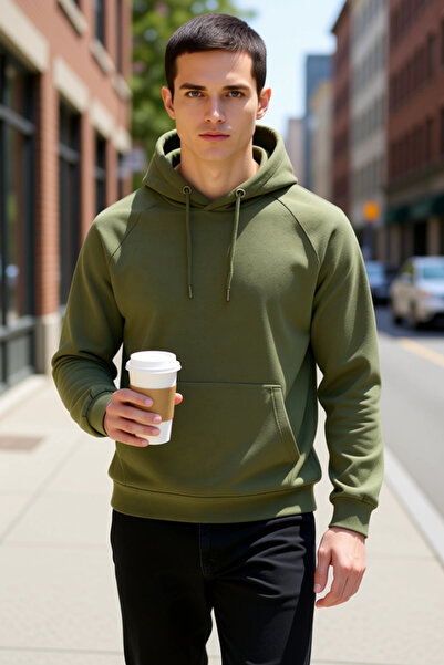 BENERLY Men's Hooded Raglan Sleeve Straight Cut Sweatshirt Functional Durable...