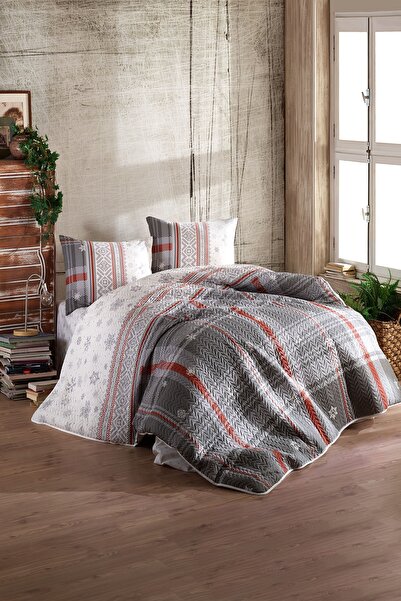 Kristal Double Quilted Duvet Cover Set Four Seasons Jolly Brown