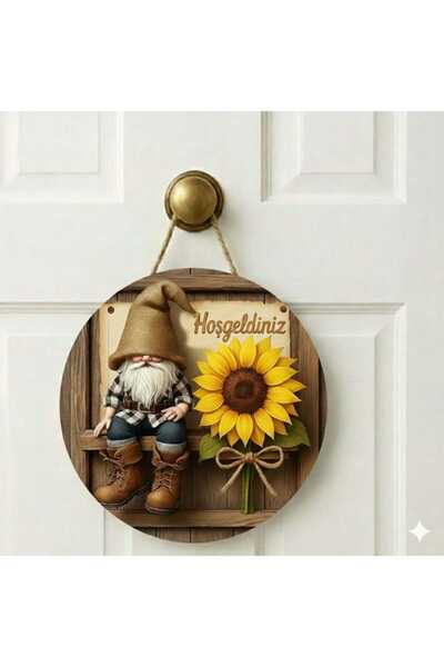 e&a care Hoşgeldiniz Çiçek Temalı Kapı Süsü Ahşap MDF UV Baskı 2D