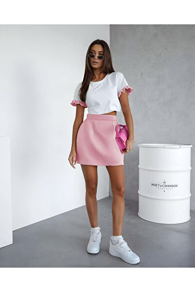 OEMN Set fusta mini si top crop din material elastic – stil modern si confort...