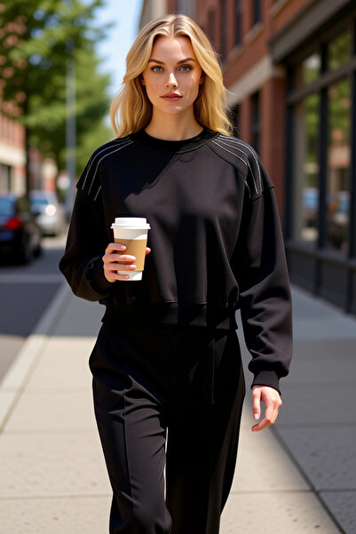 BENERLY Γυναικείο πλεκτό φούτερ με λαιμόκοψη ποδηλάτου και μανίκια ρεγκλάν, λ...