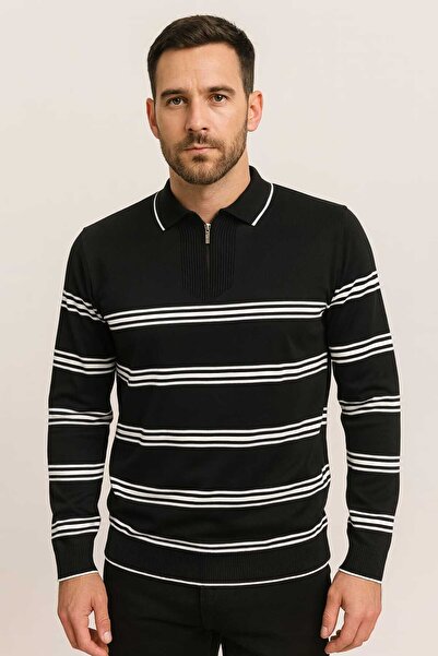 ANATOLIATEKSTILE Bluza Bărbați Polo cu Fermoar – Tricot Premium, Slim fit