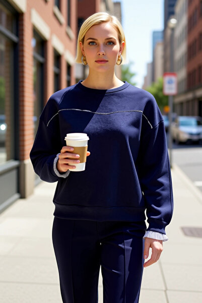 BENERLY Ženska okrugla kragna majica sa niskim rukavima i dugim rukavima, fun...