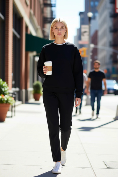 BENERLY Women's Crew Neck Low Arm Long Sleeve Knitted Sweatshirt Functional D...