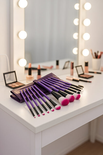 Eco Lounge مجموعة فرش مكياج احترافية ذات رأس ناعم مكونة من 12 قطعة - مجموعة م...