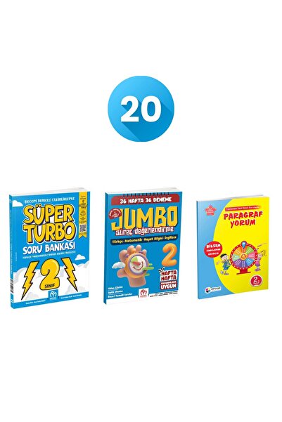 Model Eğitim Yayınları 20 ADET 2.SINIF SÜPER TURBO SORU BANKASI + JUMBO 36 HAFTA HAFTA SÜREÇ DENEME + BİLSEM PARAGRAF