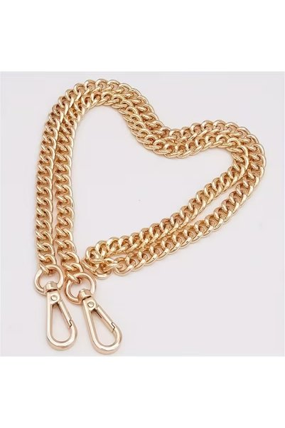 pololiza Light Gold Classic Thin Bag Chain with Hook (100 CM)