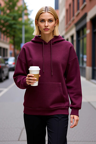 BENERLY Hanorac supradimensionat cu glugă și mâneci scurte pentru femei, func...