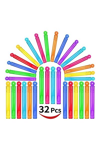 JASNKKONT مجموعة متنوعة من عصي الفقاعات الصغيرة، 32 قطعة، 8 ألوان، هدايا حفلا...