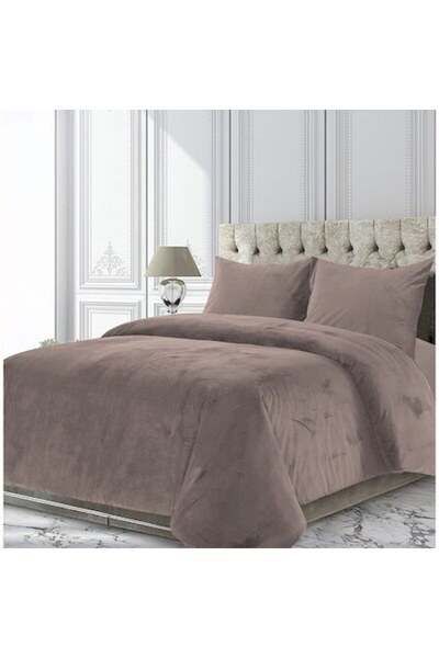 Heinner Home King Size velvet bedspread set with 2 pillowcases 200x220, pillowcases 50x70, Candy