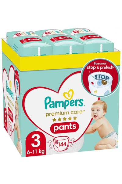 Pampers Scutece-chilotel Premium Care Pants XXL Box Marimea 3, 6-11 kg, 144 buc