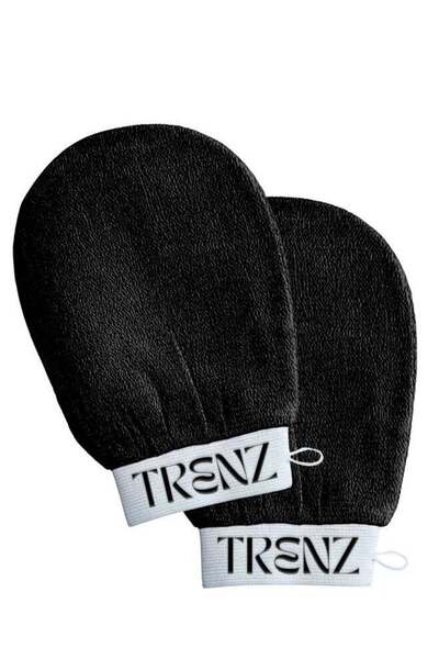 TRENZ قطعتان من ليفة تنظيف وتقشير الجسم - أسود