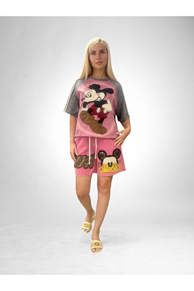 OEMN Set Bumbac Premium Tricou Si Pantaloni, Single Dimension, Mickey Mouse/M...