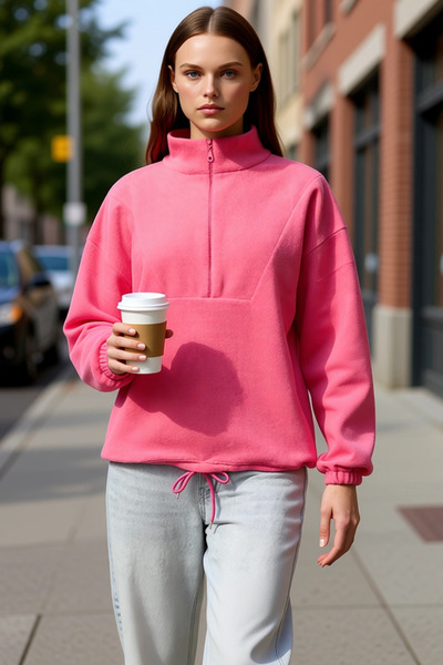 BENERLY سترة نسائية ذات ياقة مرتفعة متوسطة الطول سحابات من الصوف ذات تصميم عا...