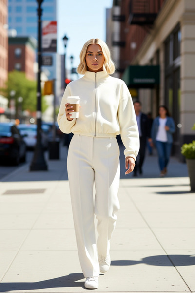 BENERLY سترة نسائية ياقة مرتفعة متوسطة الطول ذات أكمام منخفضة وسحاب من الصوف،...