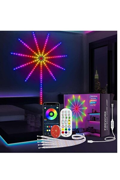 Generic Smart Firework LED Lights, 30cm RGB Color Changing with Launch Burst Effect, USB Powered