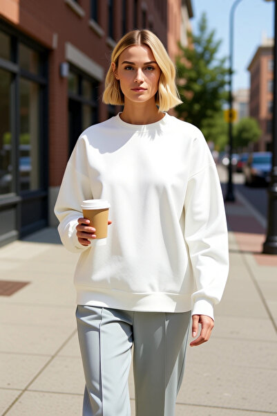 BENERLY Hanorac tricotat gros, supradimensionat, cu mâneci scurte, pentru fem...