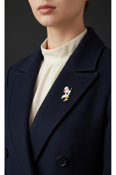 Efe Aks Sağlık Çalışanları İçin Neşeli Mesleki Broş - Hemşire Figür