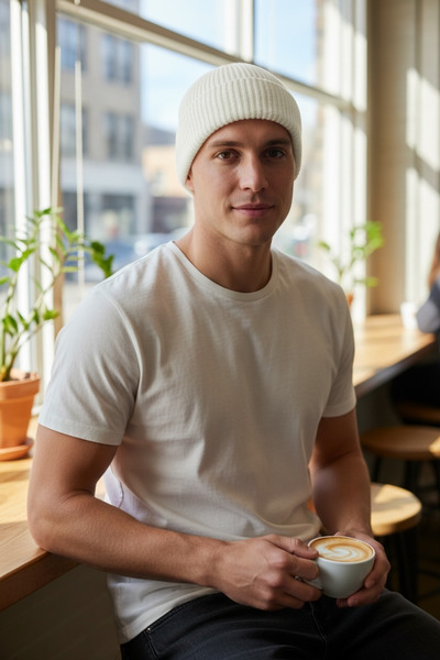 PIRILTISHOP قبعة بيضاء سميكة ذات ملمس خاص للجنسين للشتاء – سلسلة دافئة للغاية