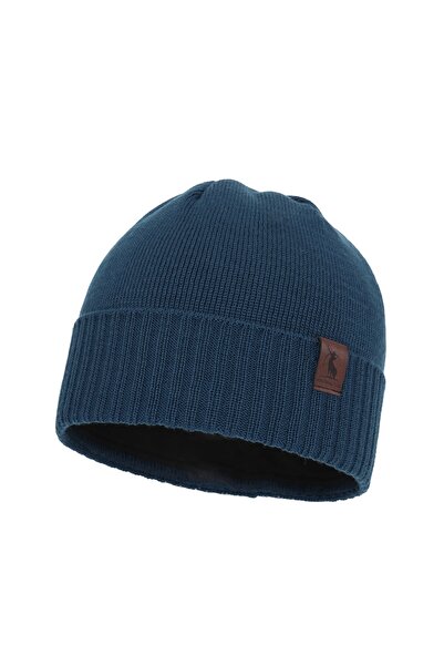 OEM Hogan Men's Winter Hat, Merino Wool, Blue Color, Size 55-60