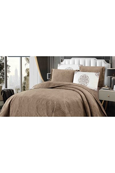 OEM Cuvertura pat dublu, 5 piese, Catifea Luxury Matlasata