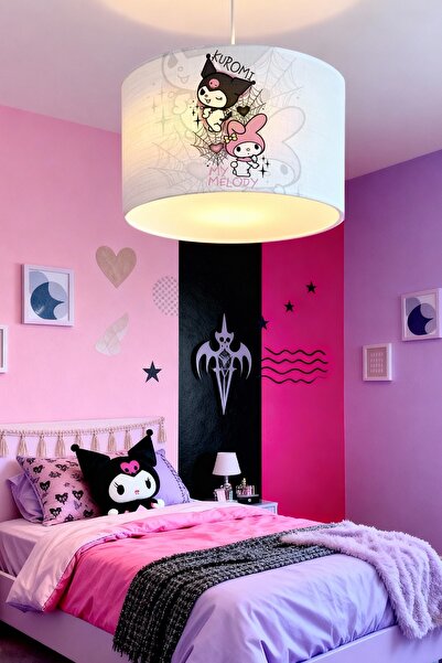 EVPANYA Havalı Kuromi ve Şaşkın My Melody Desenli Çocuk Odası Avize