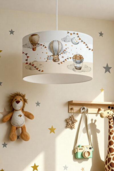 EVPANYA Uçan Balon Ayıcık Desenli Çocuk Odası Avize