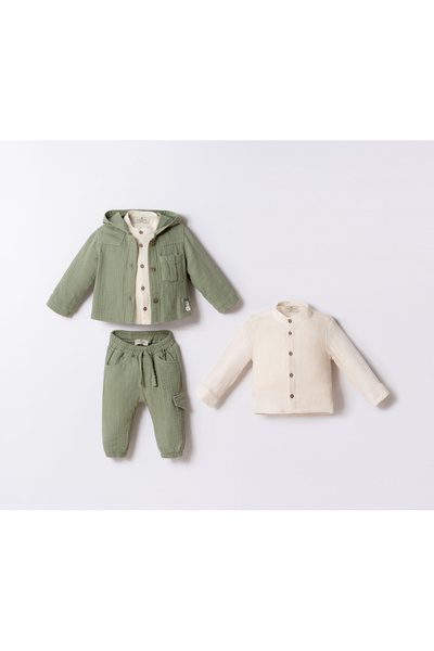 COCOSISS Müslin Erkek Çocuk 3'lü Takım
