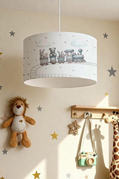 EVPANYA Gezgin Tren Desenli Çocuk Odası Avize