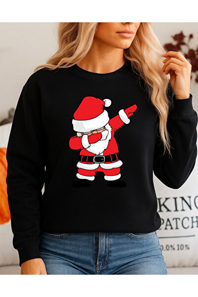OEM Black 100% cotton sweatshirt - Santa Claus