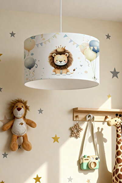 EVPANYA Sevimli Kral Aslan Desenli Çocuk Odası Avize