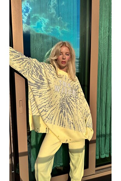 Homay Women's Oversized Patterned Hole Detailed Knitwear Double Set