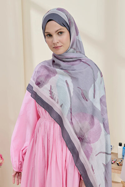 Modakaşmir Gelincik Desen Bambu Şal