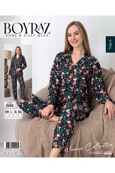 LİA Underwear New Year's Special Buttoned Pajama Set