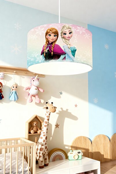 EVPANYA Kar Kristalleri Elsa Ve Anna Desenli Çocuk Odası Avize